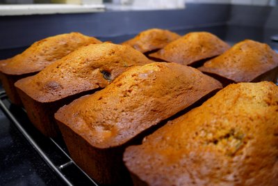 -	Le cake aux épices, miel et mirabelle confites 